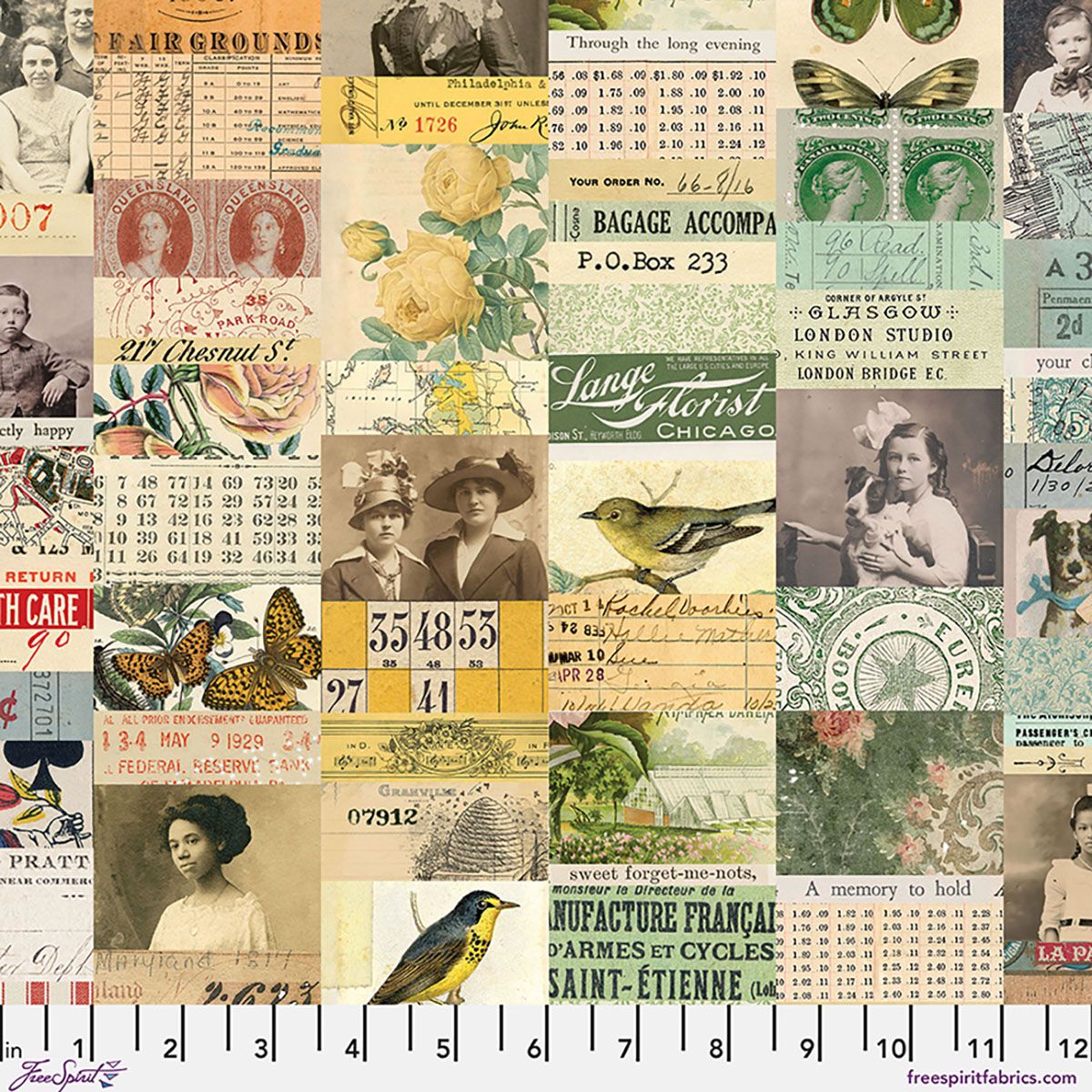 Preorder April 2026: Palette Canvas Cloth Multi Collage Canvas CCTH017.MULTI by Tim Holtz