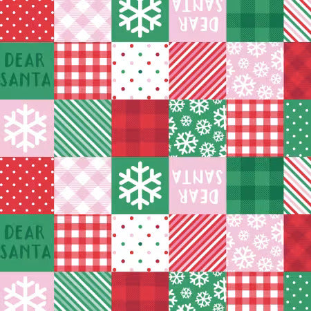 Preorder July 2026: Letters to Santa Multi Holiday Patchwork 19010208-01 by Camelot Fabrics