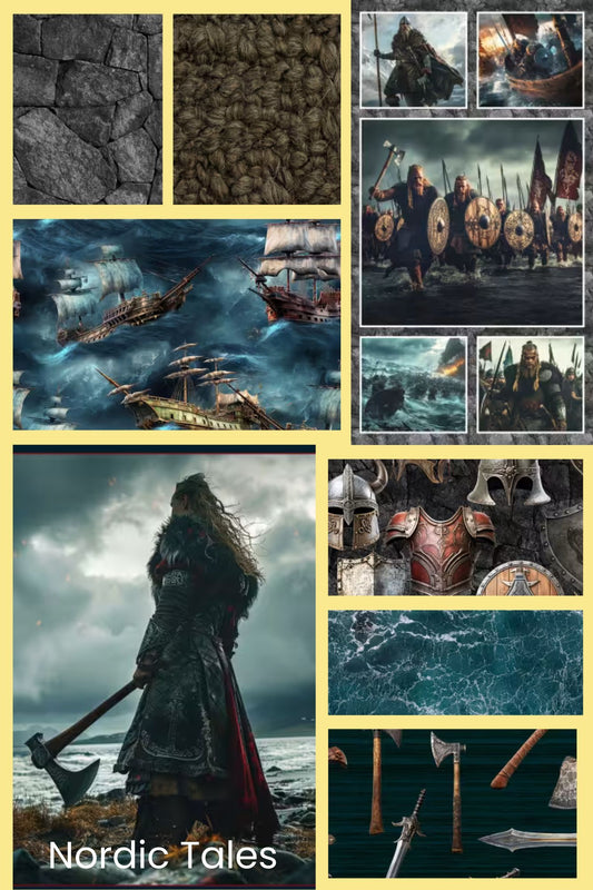 Preorder January 2027: Nordic Tales FY Bundle of 2 Panels Plus 6 Prints From KK Fabrics