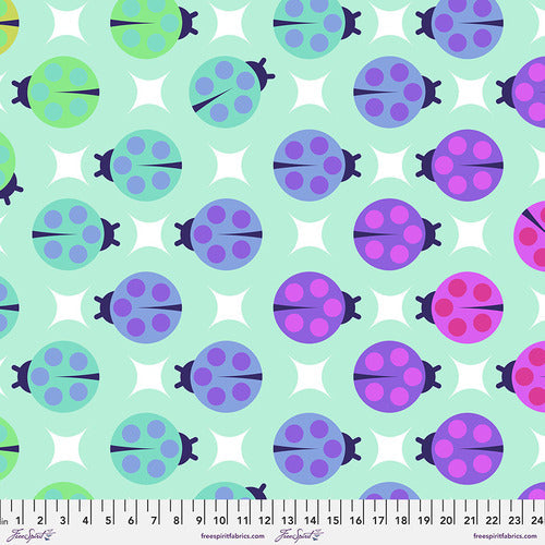 Last Piece 32 inches Tula Pink Tiny Beasts Lady Luck Glimmer QBTP008.GLIMMER Wideback Quilt Backing