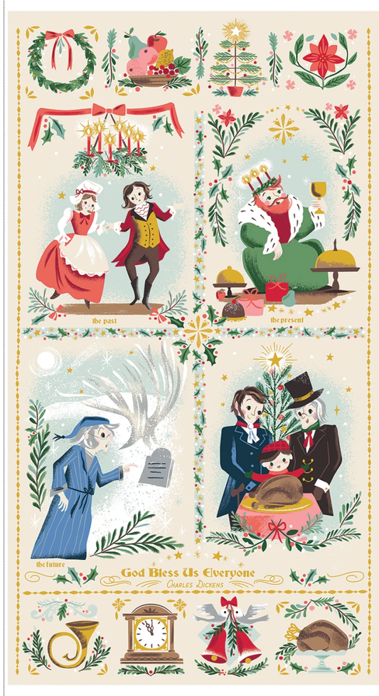 Preorder May 2027: Carol A Dickens' Christmas Panel Sparkle SP19058-PANEL by Jill Howarth