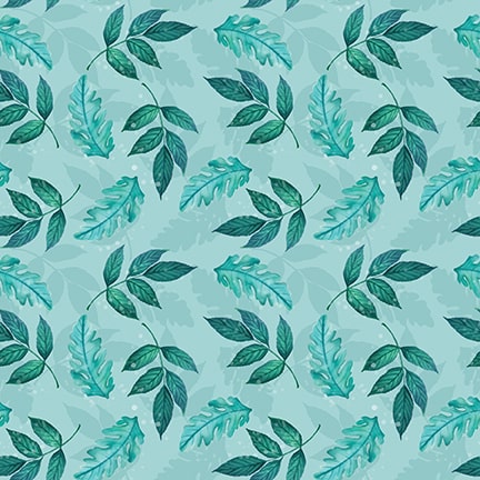 Gypsy Violet Digital by Sheena Pike Leaves Mink 3654-60 Cotton Woven Fabric