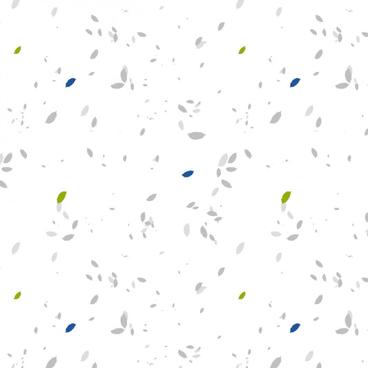 Lower the Volume Leaves White BQ1937-01 Cotton Woven Fabric