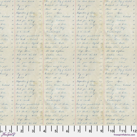 Tim Holtz Eclectic Element Palette Ledger Indigo    PWTH294.INDIGO Cotton Woven Fabric