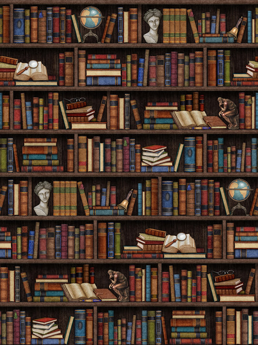 Grab Bag by Morris Creative Group Library Book Stripe Black     31462J Cotton Woven Fabric