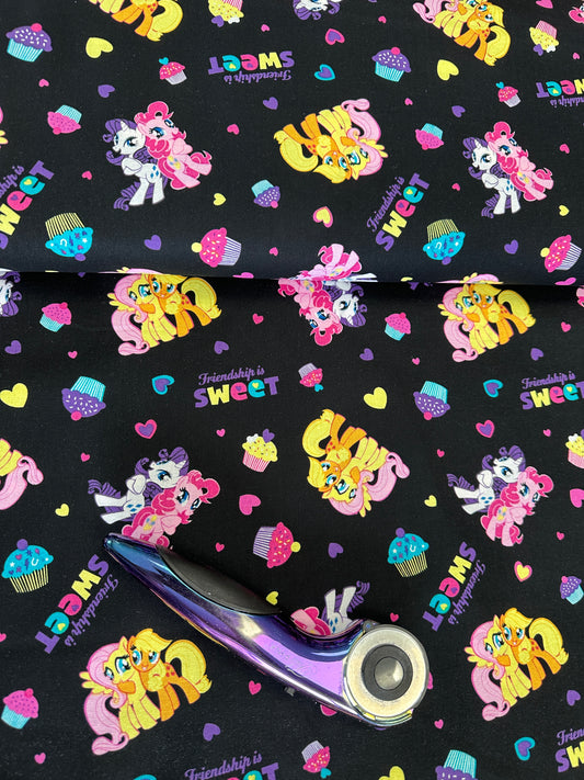 Licensed My Little Pony Friendship is Sweet Black    887816159951 Cotton Woven Fabric