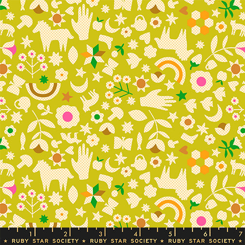 PREORDER ITEM - EXPECTED OCTOBER 2025: Catnap by Alexia Marcelle Abegg of Ruby Star Society Little Luck Pistacio    RS4131.11 Cotton Woven Fabric