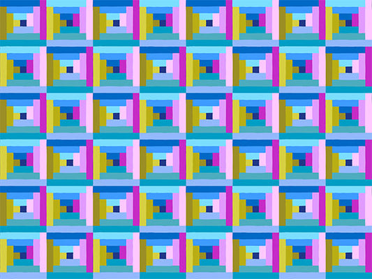 Piecework by Anna Maria Textiles Log Cabin Beach AMT115-64C Cotton Woven Fabric