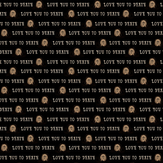 Gothic Halloween Digital by Dan DiPaolo Love You Black    Y4444-3 Cotton Woven Fabric
