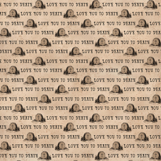 Gothic Halloween Digital by Dan DiPaolo Love You Khaki    Y4444-12 Cotton Woven Fabric