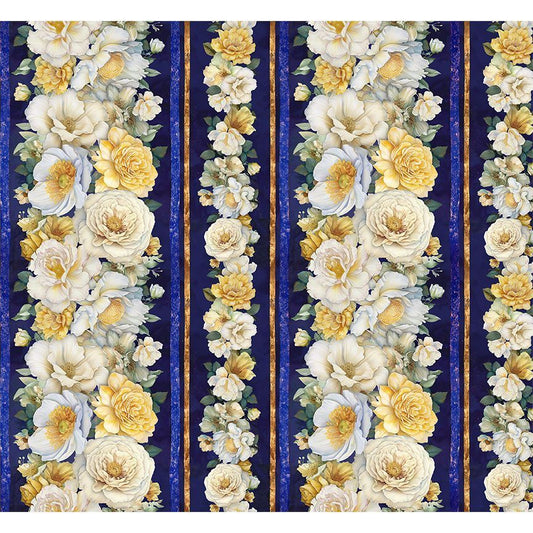 Preorder June 2026: Lumiere Floral 11" Stripes FLEUR-CD4353 Night by Timeless Treasures