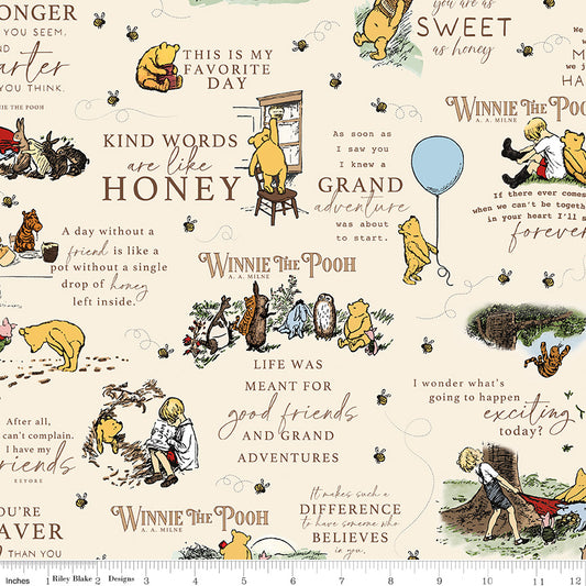 PREORDER ITEM - EXPECTED NOVEMBER 2025: Winnie the Pooh by Echo Park Paper Co Main Cream C17000-CREAM Cotton Woven Fabric