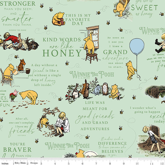 PREORDER ITEM - EXPECTED NOVEMBER 2025: Winnie the Pooh by Echo Park Paper Co Main Green C17000-GREEN Cotton Woven Fabric