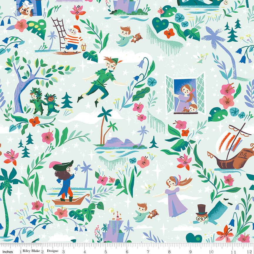 PREORDER ITEM - EXPECTED MARCH 2025: Forever Neverland by Jill Howarth Main Mist    C15900-MIST Cotton Woven Fabric