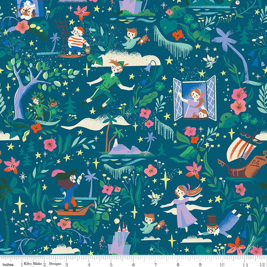 PREORDER ITEM - EXPECTED MARCH 2025: Forever Neverland by Jill Howarth Main Night    C15900-NIGHT Cotton Woven Fabric