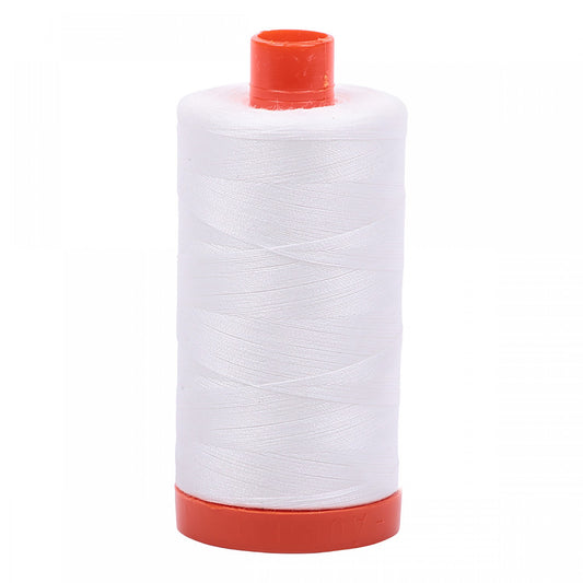 Mako Cotton Thread Solid 50wt 1422 yard spool Natural White   A1050-2021