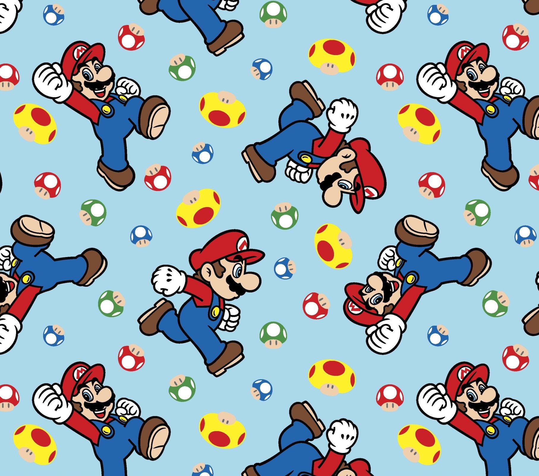 Licensed Prints Mario and Mushroom Toss 80336-160078 Cotton Woven Fabr ...