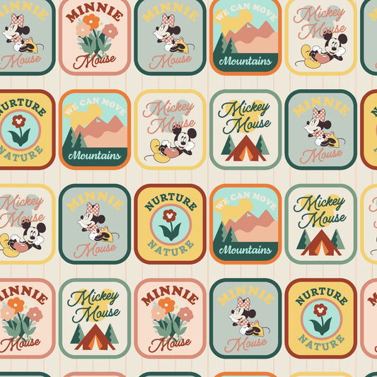 Licensed Prints Mickey and Minnie Patches 80468-A62078 Cotton Woven Fabric