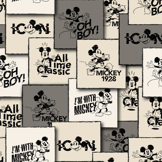 Licensed Prints Mickey Squares 80474-A62078 Cotton Woven Fabric