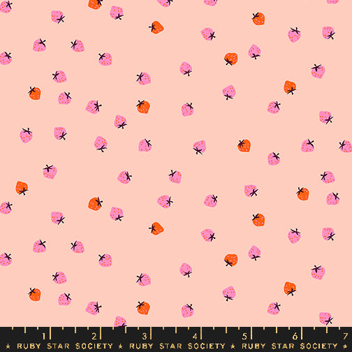 Strawberry by Kimberly Kight of Ruby Star Society Mini Berry Pale Peach    RS3086.16 Cotton Woven Fabric