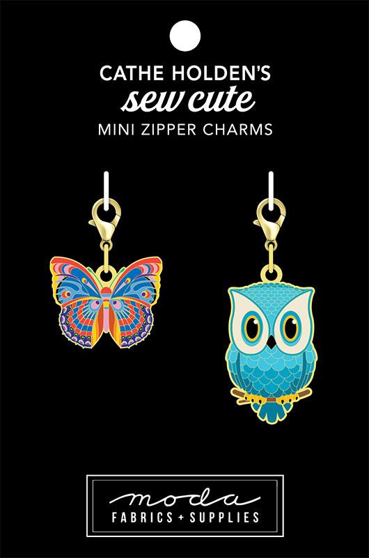 Zipper Pulls Mini Butterfly Owl by Cathe Holden Zip Pulls    CH148 Zipper