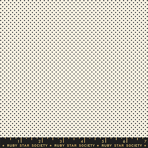 PREORDER ITEM - EXPECTED OCTOBER 2025: Catnap by Alexia Marcelle Abegg of Ruby Star Society Mini Dot Black on Natural    RS4102.20 Cotton Woven Fabric