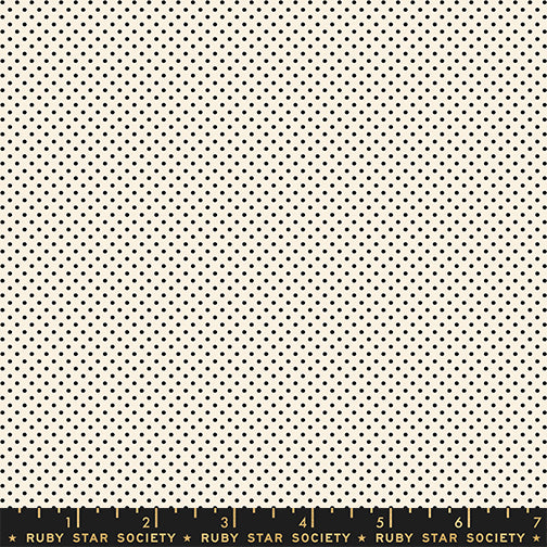 PREORDER ITEM EXPECTED IN MARCH 2026: Mystic Fable by Alexia Marcelle Abegg of Ruby Star Society Mini Dots Black on Natural    RS4102.20 Cotton Woven Fabric