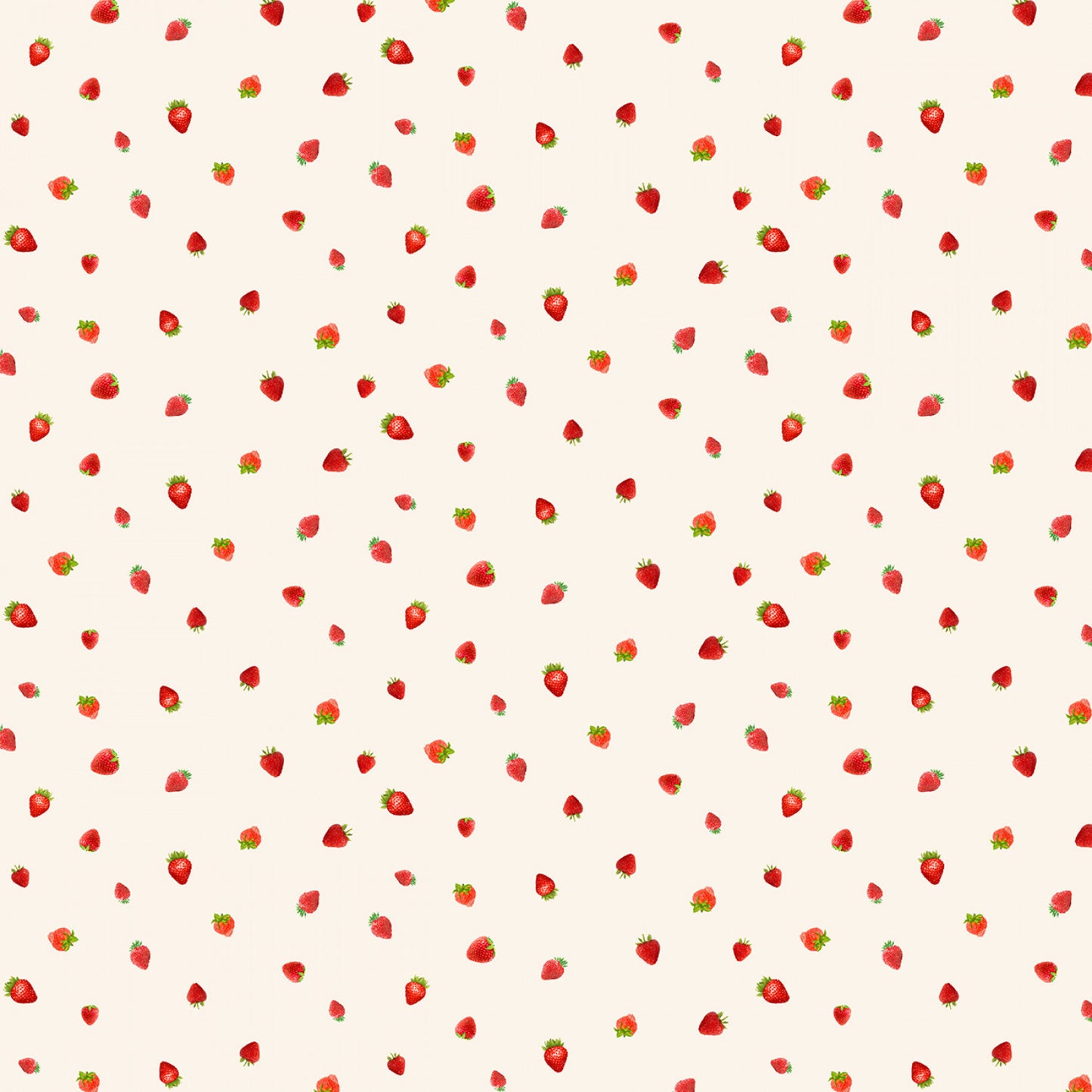 Berry Sweet Mini Strawberries Cream    CD3407-CREAM Cotton Woven Fabric