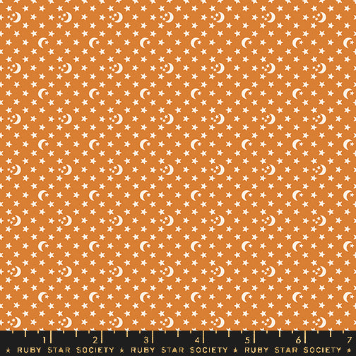 ooh Lucky Lucky by Alexia Marcelle Abegg of Ruby Star Society Moon and Stars Caramel    RS4118.15 Cotton Woven Fabric