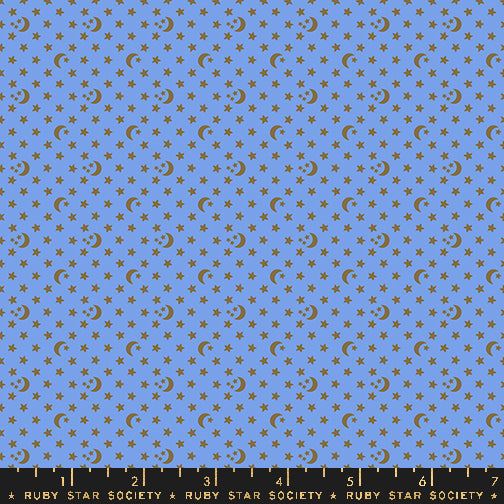 ooh Lucky Lucky by Alexia Marcelle Abegg of Ruby Star Society Moon and Stars Dusk    RS4118.19 Cotton Woven Fabric