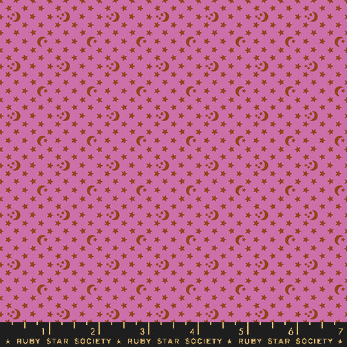ooh Lucky Lucky by Alexia Marcelle Abegg of Ruby Star Society Moon and Stars Heliotrope    RS4118.18 Cotton Woven Fabric