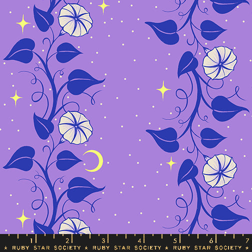 PREORDER ITEM - EXPECTED JUNE 2025: Glow Garden by Sarah Watts of Ruby Star Society Moon Vines Amethyst    RS2114.15N Cotton Woven Fabric