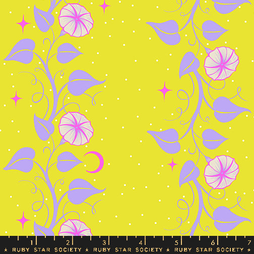 PREORDER ITEM - EXPECTED JUNE 2025: Glow Garden by Sarah Watts of Ruby Star Society Moon Vines Citron    RS2114.14 Cotton Woven Fabric