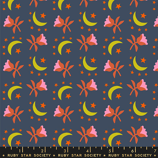 PREORDER ITEM - EXPECTED OCTOBER 2025: Catnap by Alexia Marcelle Abegg of Ruby Star Society Moonflower Smoke    RS4133.15 Cotton Woven Fabric