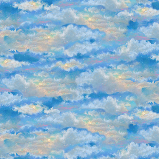 The Night Before Christmas by Abraham Hunter Collection Moonlit Sky Allover    TNBC5866-B Cotton Woven Fabric