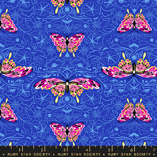 PREORDER ITEM - EXPECTED JUNE 2025: Glow Garden by Sarah Watts of Ruby Star Society Morning Moth Blacklight    RS2116.16N Cotton Woven Fabric