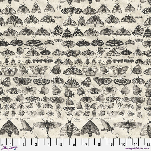 Tim Holtz Eclectic Element Palette Moths Charcoal PWTH315.CHARCOAL Cotton Woven Fabric