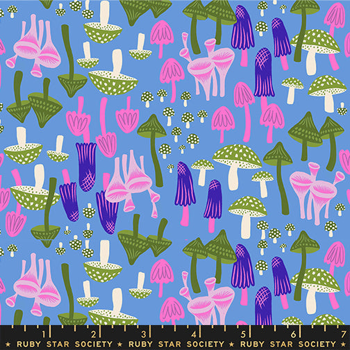 PREORDER ITEM - EXPECTED OCTOBER 2025: Hello Alice by Sarah Watts of Ruby Star Society Mushroom Lindley Blue    RS2124.13 Cotton Woven Fabric