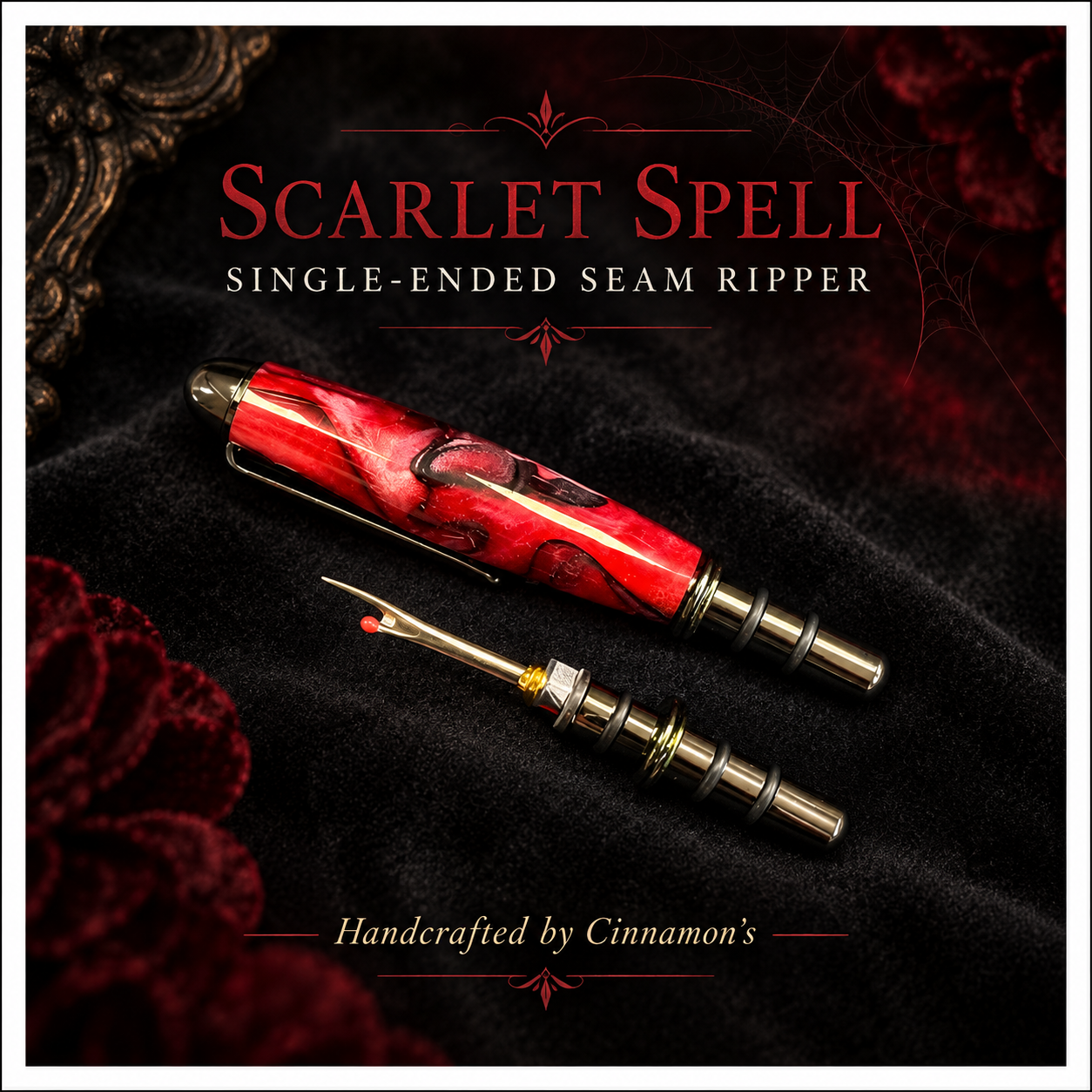 Scarlet Spell Handcrafted Seam Ripper-Single-Ended
