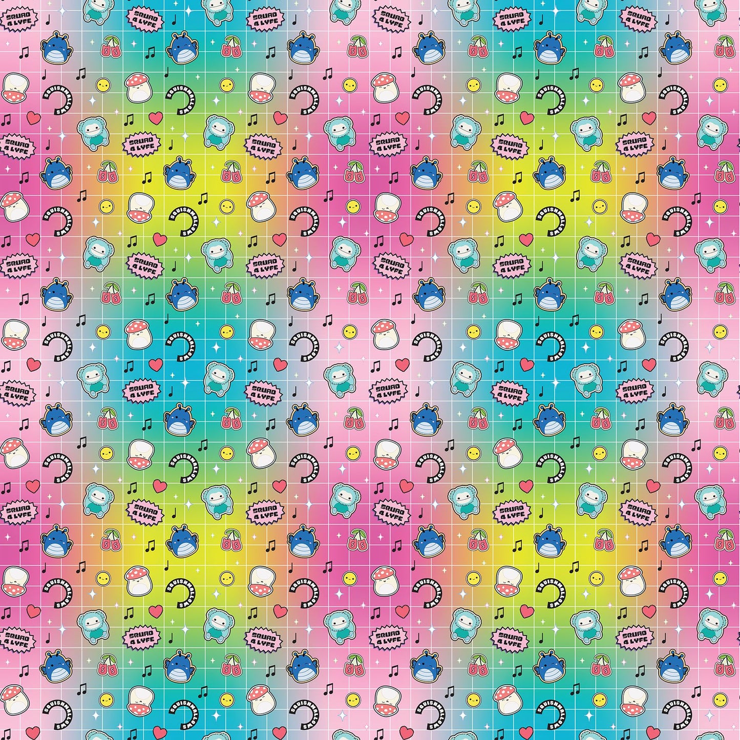 PREORDER ITEM-EXPECTED APRIL 2026: Squishmallows Joyful Squad Toss Multi SQ 1028-10 Cotton Woven