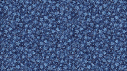 All That Glitters by Simon Treadwell Snowflakes Navy    27043G-44 Cotton Woven Fabric