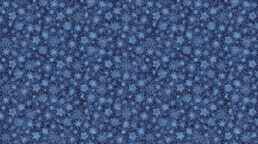 All That Glitters by Simon Treadwell Snowflakes Navy    27043G-44 Cotton Woven Fabric