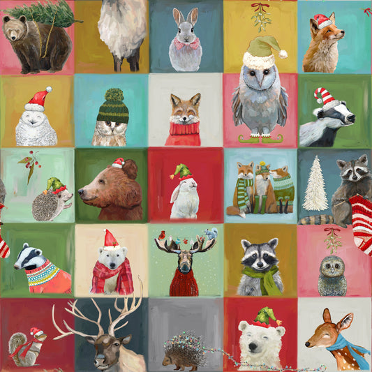 PREORDER ITEM-EXPECTED JUNE 2026: Holly Woods by Cathy Walters 30" Panel Hollywood Squares 9237-107 TERTIARY Cotton Woven Fabric