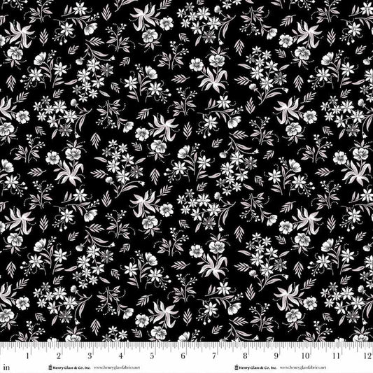 PREORDER ITEM - EXPECTED APRIL 2026: Scarlet's Treasure by Color Principle Nosegays Black    3646-99 Cotton Woven Fabric