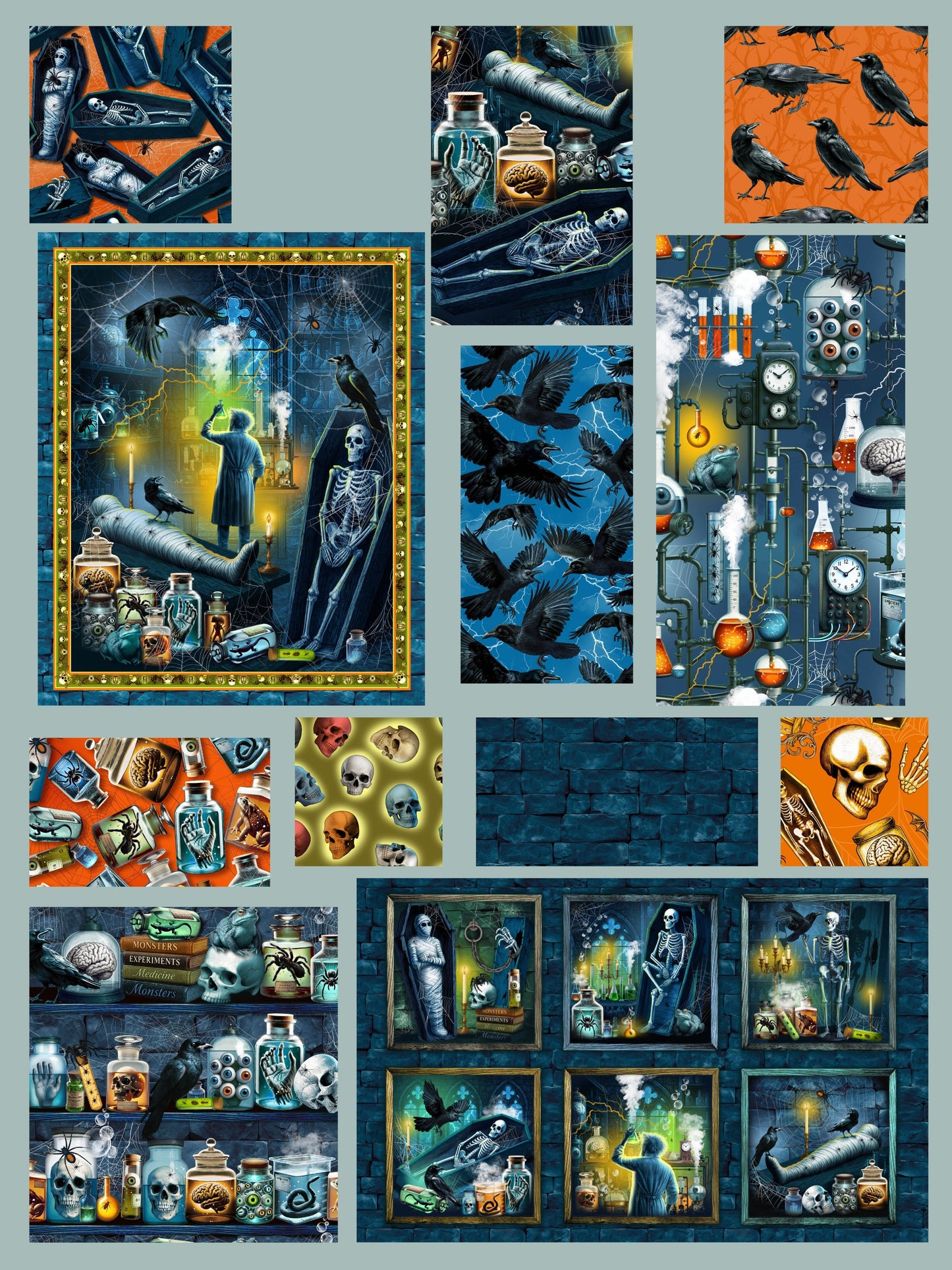 Preorder July 2027: Lab of Horrors FY Bundle of 12 Prints Plus 2 Panels by Michael Miller