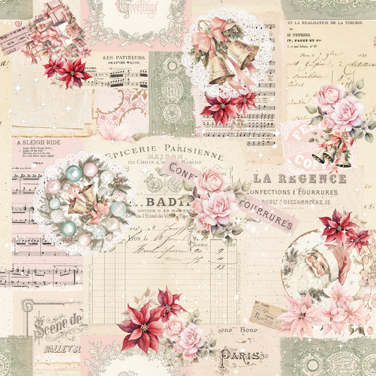 Preorder July 2026: Christmas Magic Christmas Collage Ivory 2015-41 by Frank Garcia