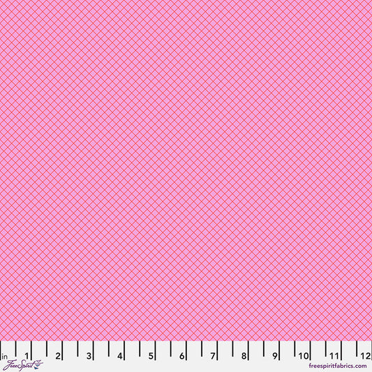 Tula Pink’s New True Colors 2025 On the Grid Bubblegum    PWTP255.BUBBLEGUM Cotton Woven Fabric