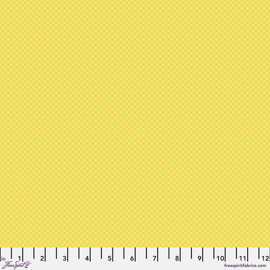 Tula Pink’s New True Colors 2025 On the Grid Highlighter    PWTP255.HIGHLIGHTER Cotton Woven Fabric
