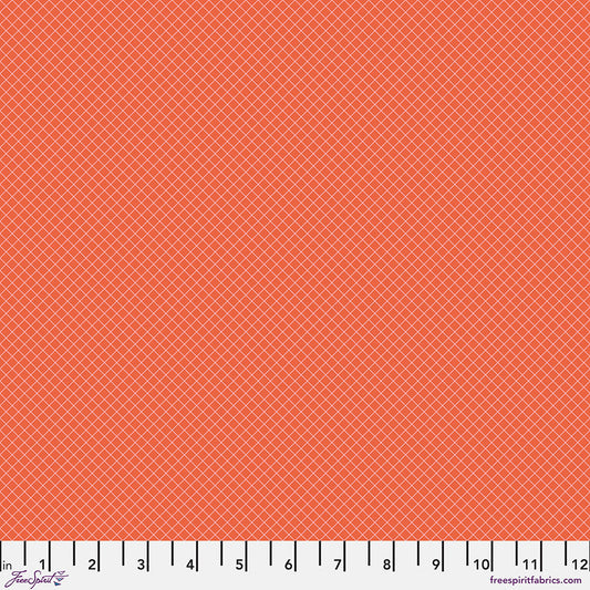 PREORDER ITEM - EXPECTED APRIL:  Tula Pink’s New True Colors 2025 On the Grid Salmon    PWTP255.SALMON Cotton Woven Fabric