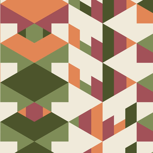 PREORDER ITEM EXPECTED IN JANUARY 2026: American Bold Organic by Frank Lloyd Wright Collection Orange Green    228689X Cotton Woven Fabric